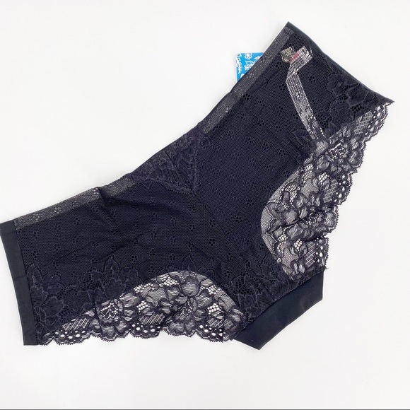 Free People Smooth-Front Hipster Sheer-Lace Back Panty Black NEW SEALED - Picture 6 of 11